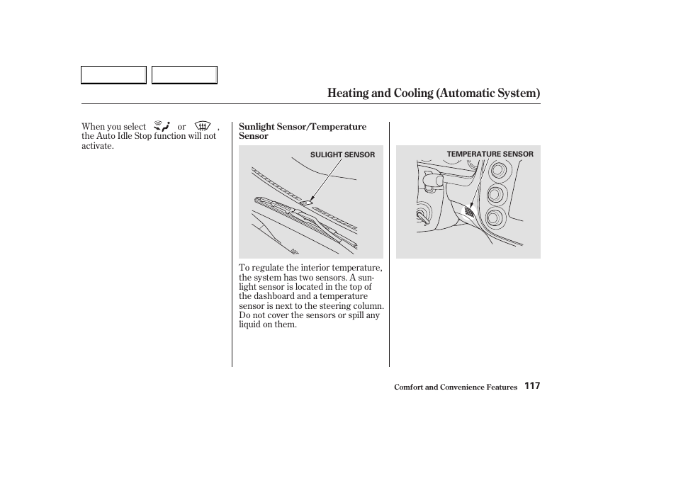 Heating and cooling (automatic system) | HONDA 2003 Civic Hybrid - Owner's Manual User Manual | Page 120 / 317