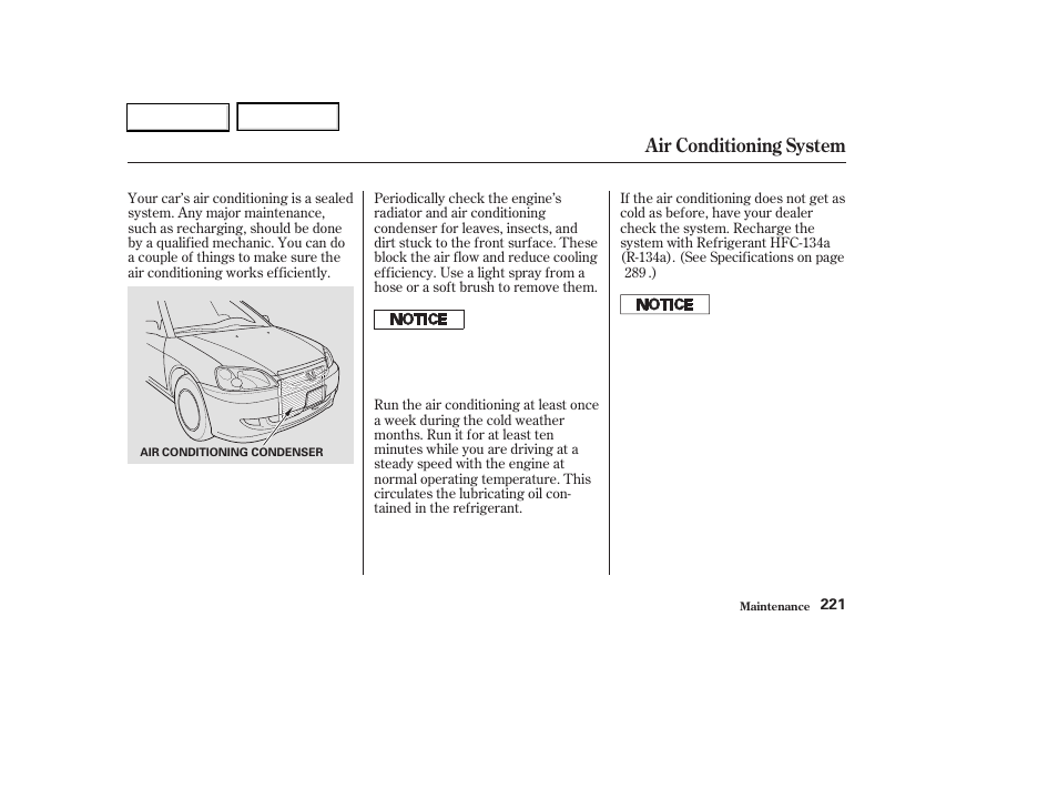 Air conditioning system | HONDA 2003 Civic Hybrid - Owner's Manual User Manual | Page 224 / 317