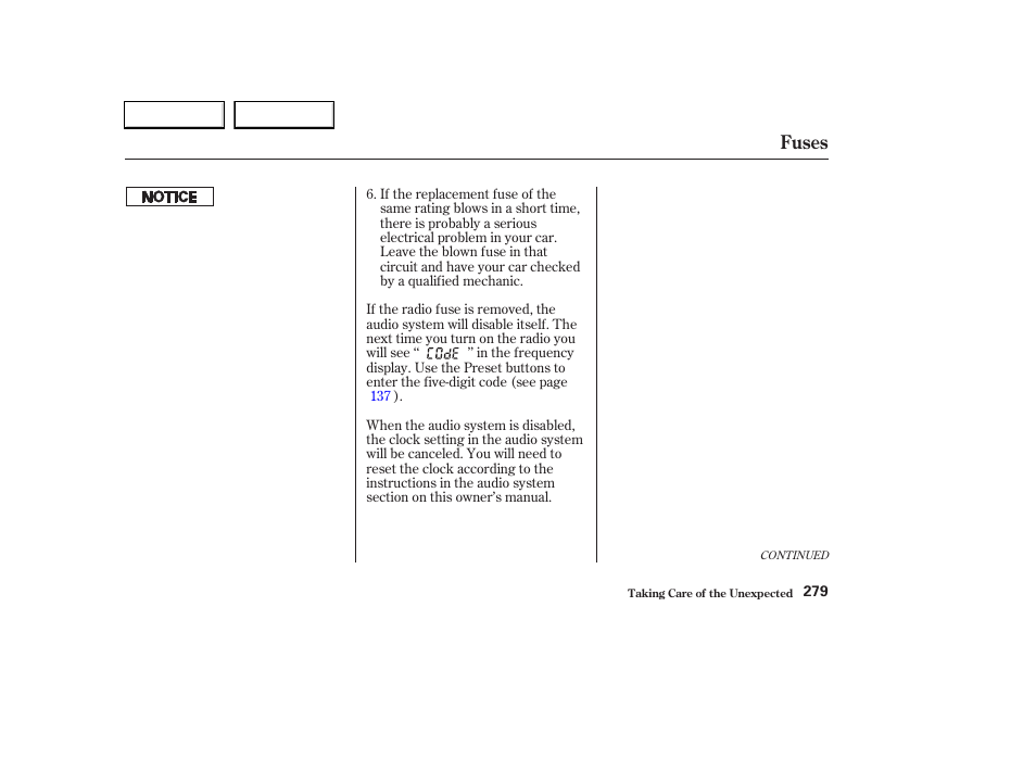 Fuses | HONDA 2003 Civic Hybrid - Owner's Manual User Manual | Page 282 / 317