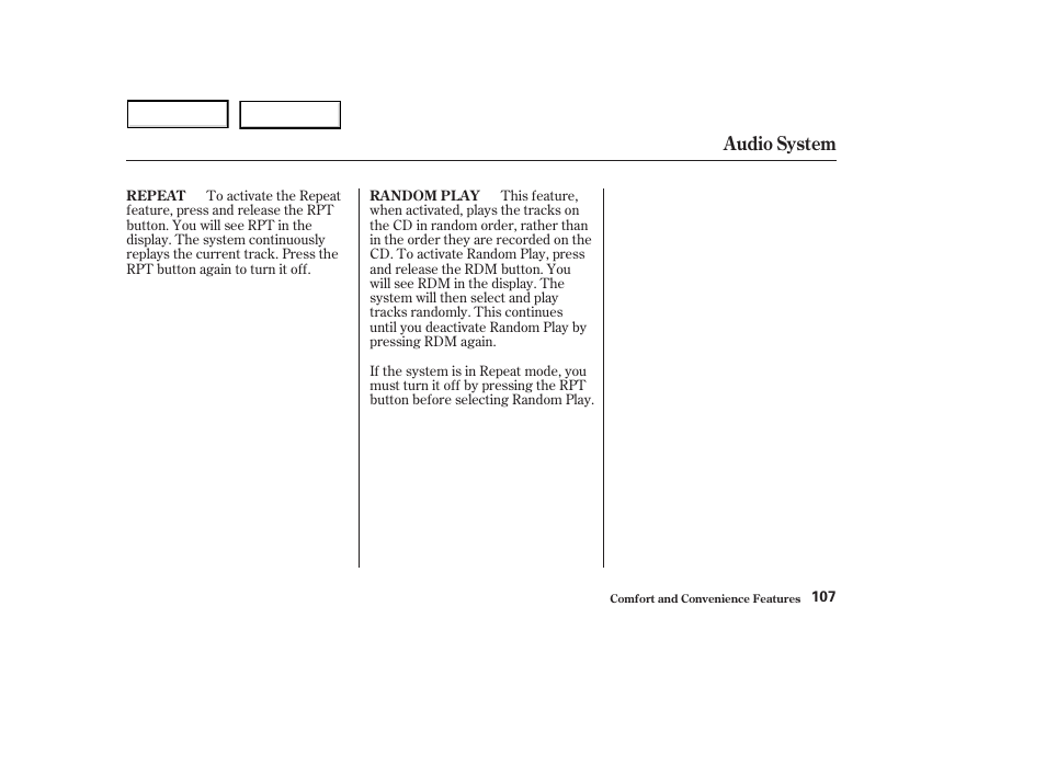 Audio system | HONDA 2003 S2000 - Owner's Manual User Manual | Page 110 / 280