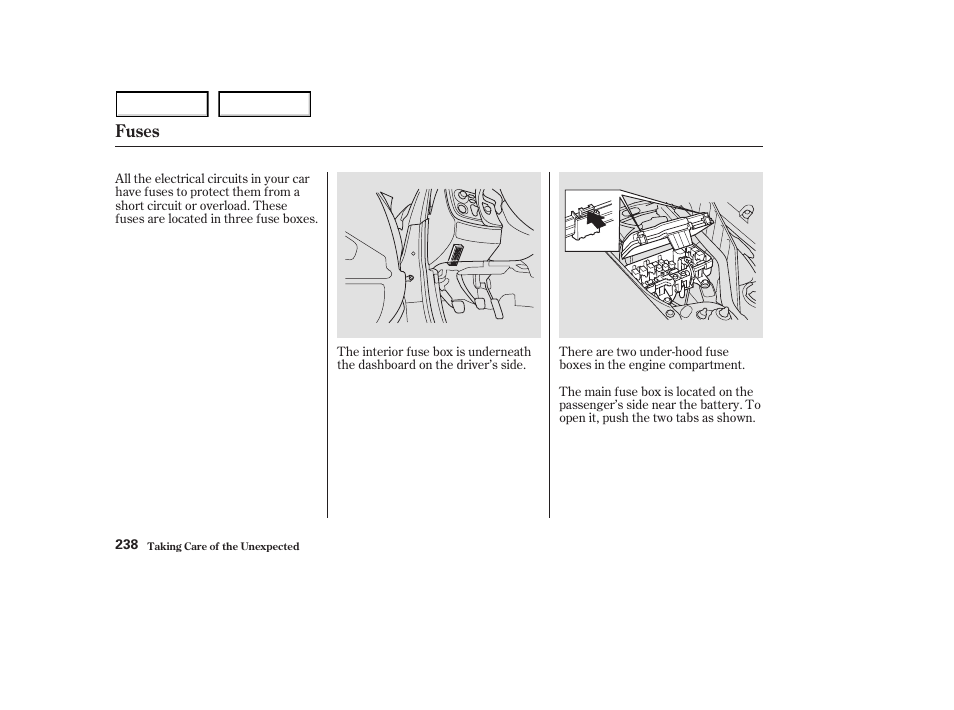 Fuses | HONDA 2003 S2000 - Owner's Manual User Manual | Page 241 / 280
