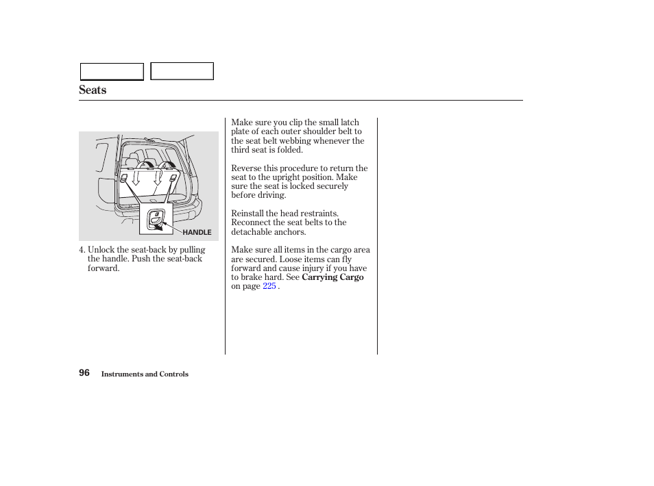 Seats | HONDA 2003 Pilot - Owner's Manual User Manual | Page 100 / 392