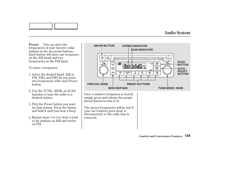 Audio system | HONDA 2003 Pilot - Owner's Manual User Manual | Page 143 / 392