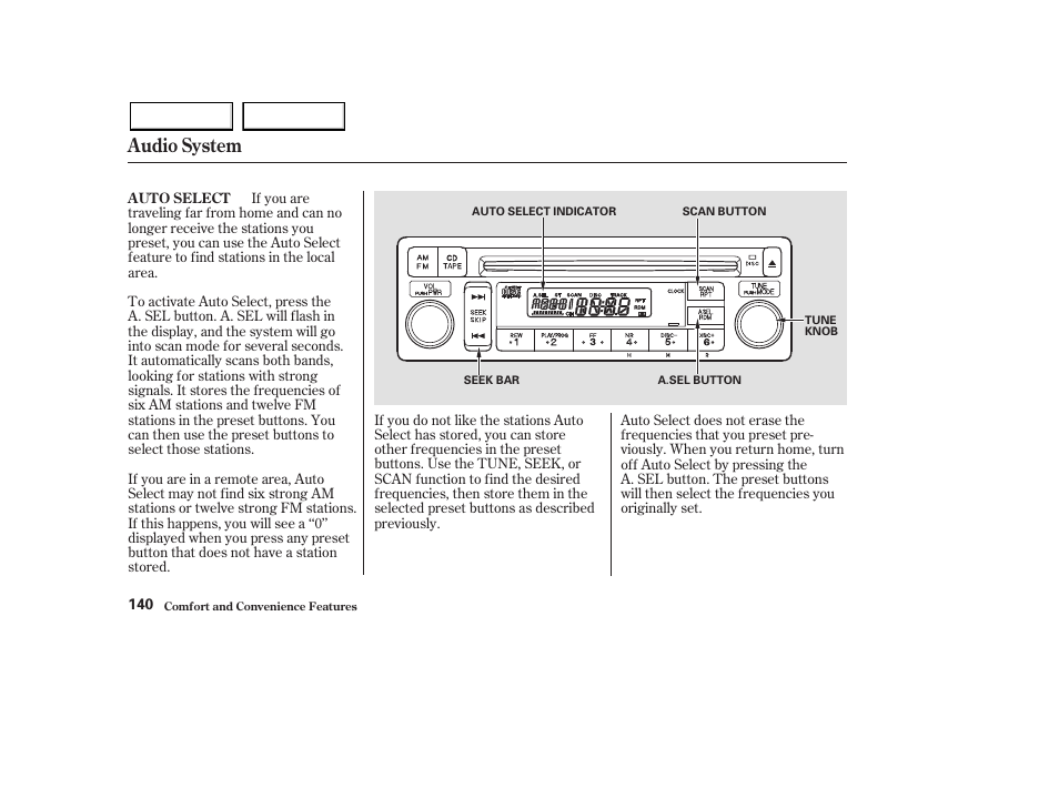 Audio system | HONDA 2003 Pilot - Owner's Manual User Manual | Page 144 / 392