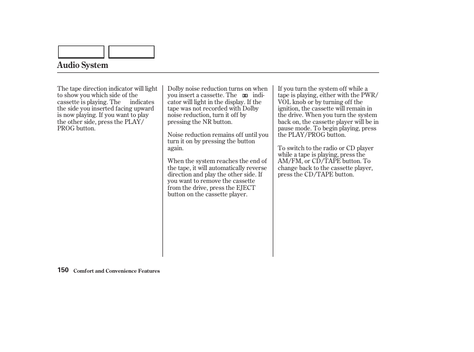 Audio system | HONDA 2003 Pilot - Owner's Manual User Manual | Page 154 / 392
