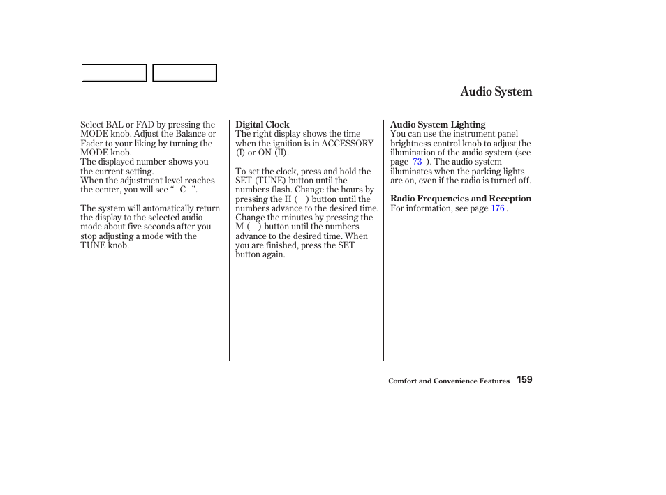 Audio system | HONDA 2003 Pilot - Owner's Manual User Manual | Page 163 / 392