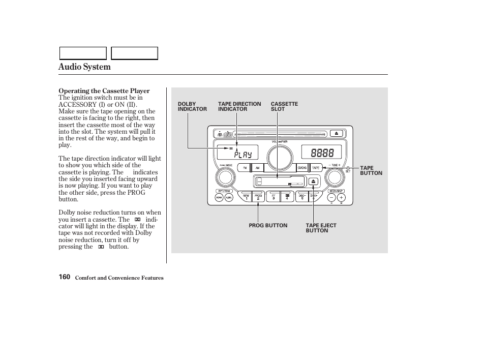 Audio system | HONDA 2003 Pilot - Owner's Manual User Manual | Page 164 / 392