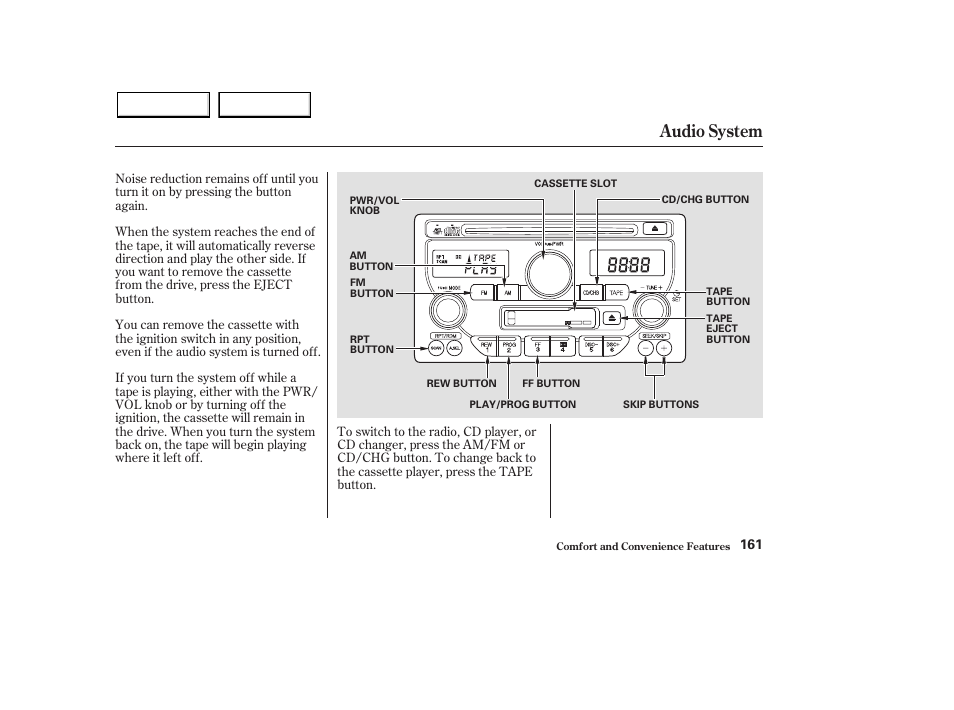 Audio system | HONDA 2003 Pilot - Owner's Manual User Manual | Page 165 / 392