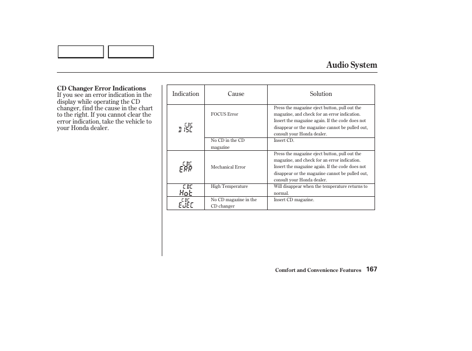 Audio system | HONDA 2003 Pilot - Owner's Manual User Manual | Page 171 / 392