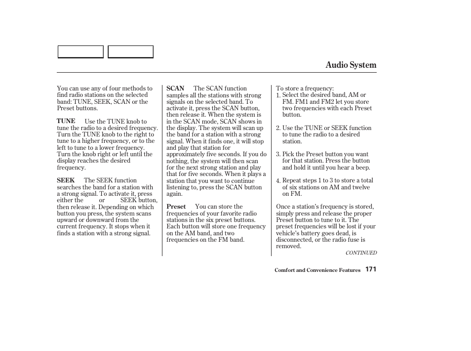 Audio system | HONDA 2003 Pilot - Owner's Manual User Manual | Page 175 / 392