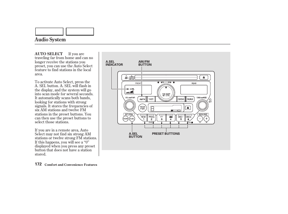 Audio system | HONDA 2003 Pilot - Owner's Manual User Manual | Page 176 / 392