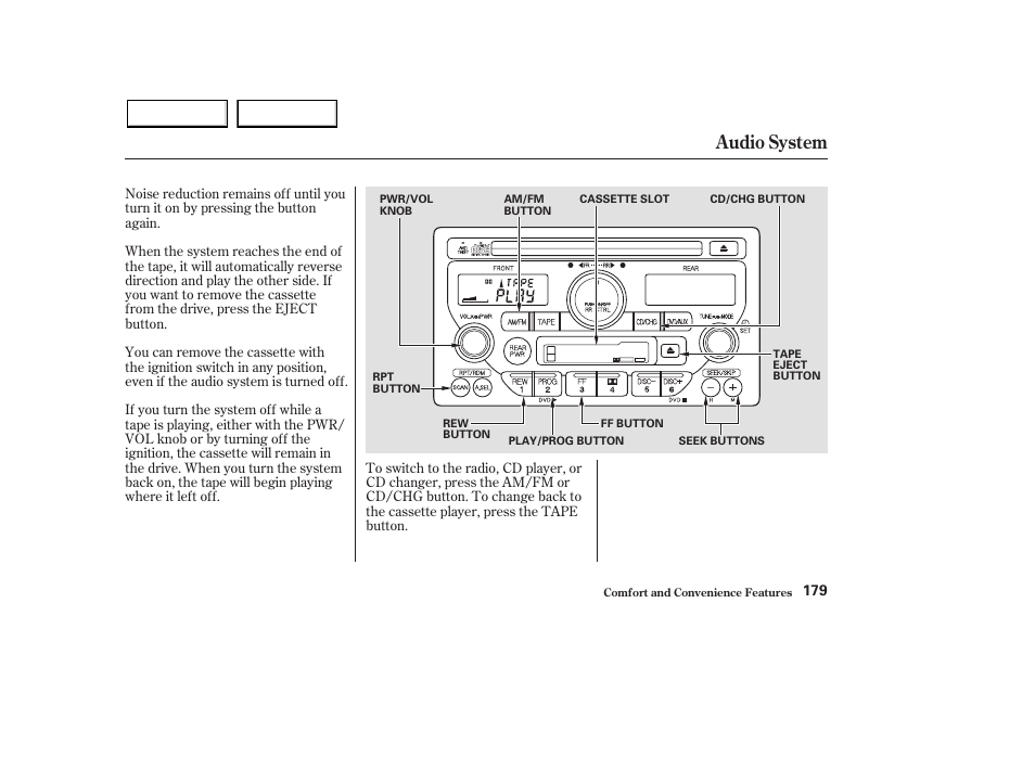 Audio system | HONDA 2003 Pilot - Owner's Manual User Manual | Page 183 / 392