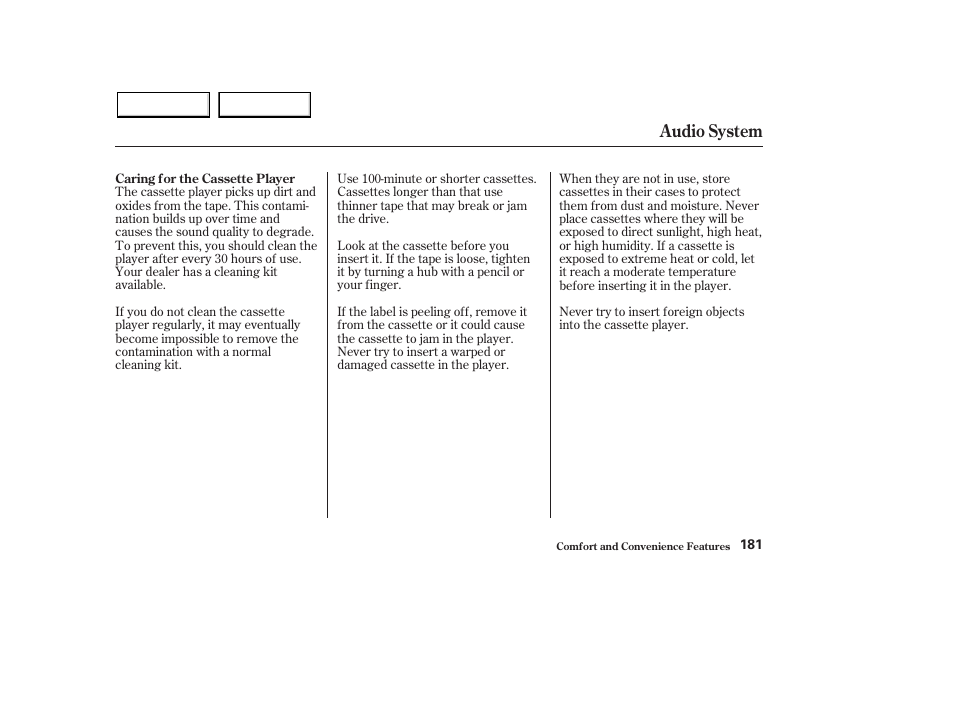 Audio system | HONDA 2003 Pilot - Owner's Manual User Manual | Page 185 / 392