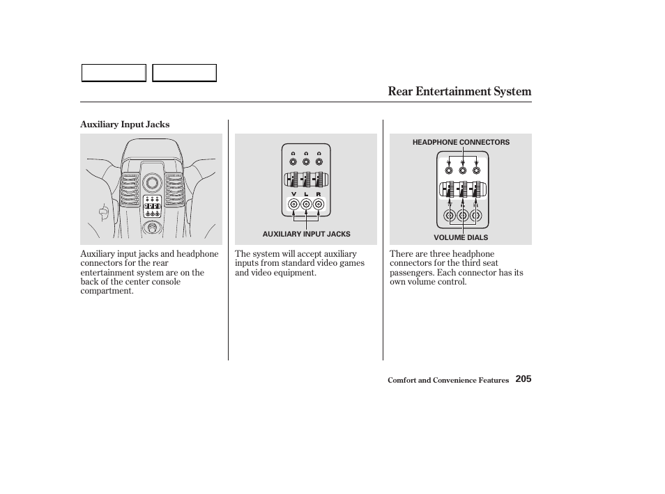 Rear entertainment system | HONDA 2003 Pilot - Owner's Manual User Manual | Page 209 / 392
