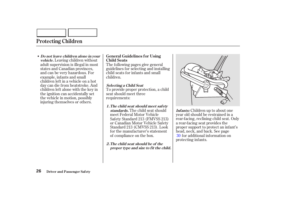 Protecting children | HONDA 2003 Pilot - Owner's Manual User Manual | Page 30 / 392