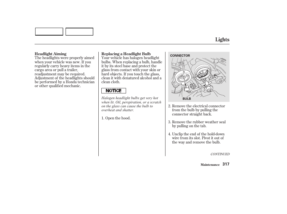 Lights | HONDA 2003 Pilot - Owner's Manual User Manual | Page 321 / 392