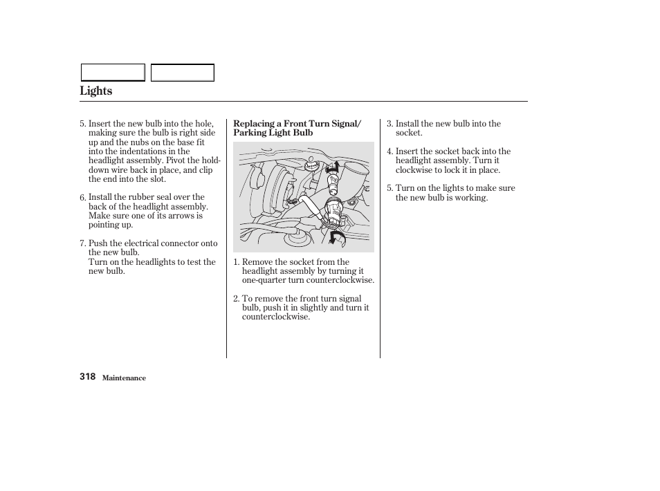 Lights | HONDA 2003 Pilot - Owner's Manual User Manual | Page 322 / 392