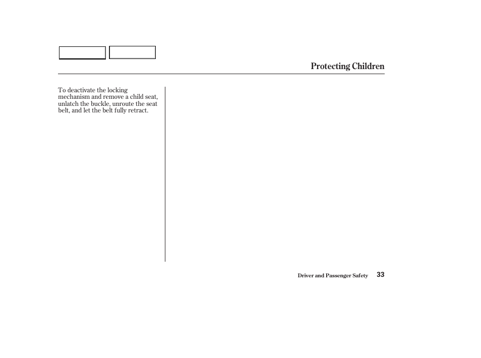 Protecting children | HONDA 2003 Pilot - Owner's Manual User Manual | Page 37 / 392