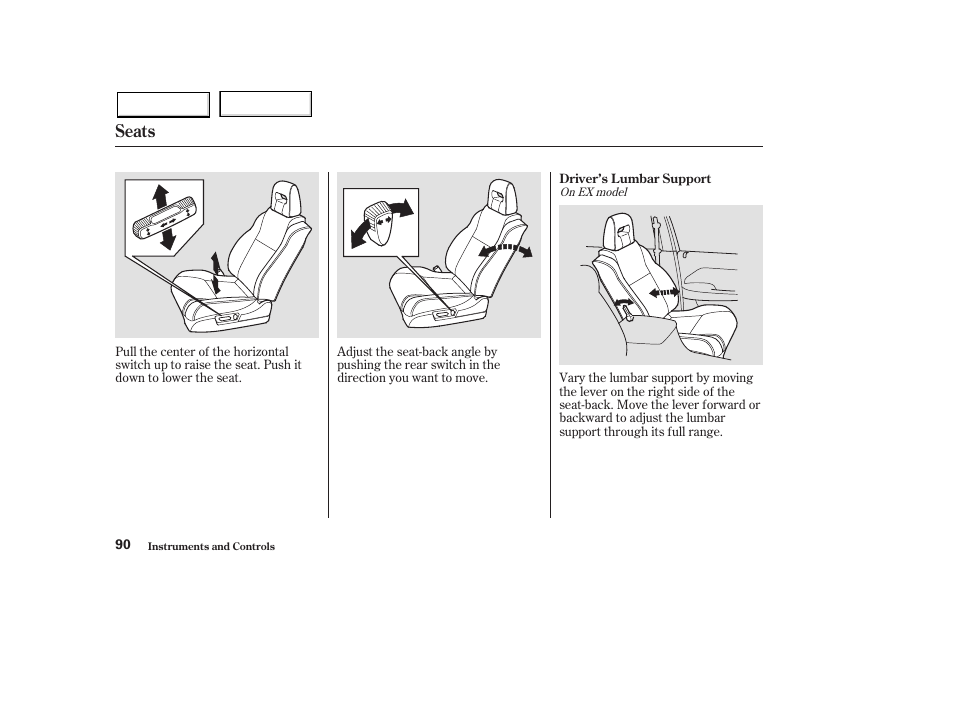 Seats | HONDA 2003 Pilot - Owner's Manual User Manual | Page 94 / 392