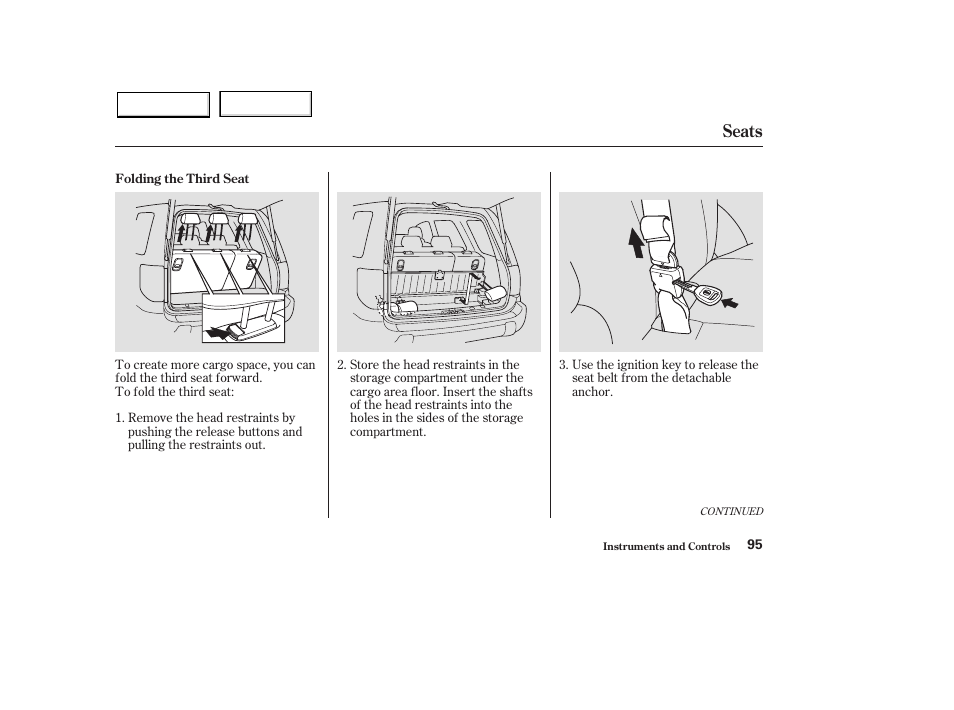 Seats | HONDA 2003 Pilot - Owner's Manual User Manual | Page 99 / 392