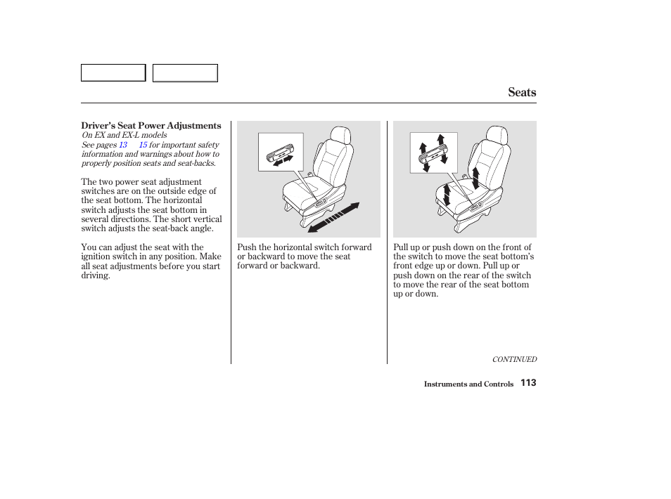 Seats | HONDA 2003 Odyssey - Owner's Manual User Manual | Page 116 / 415