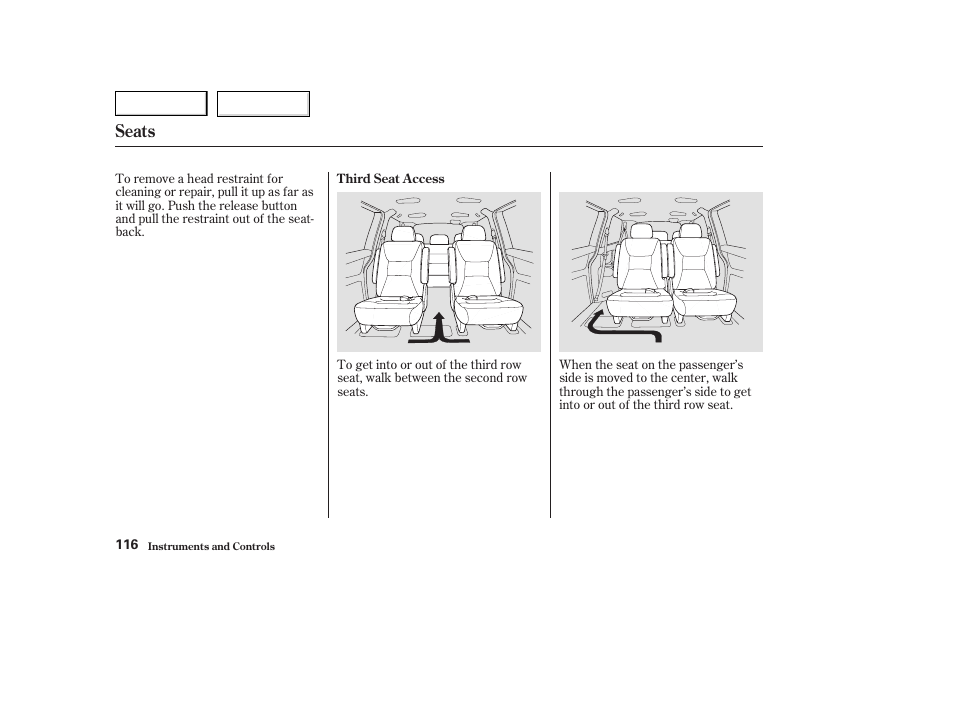 Seats | HONDA 2003 Odyssey - Owner's Manual User Manual | Page 119 / 415