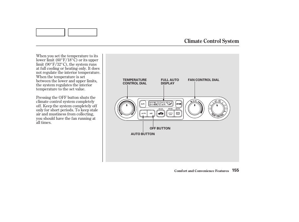 Climate control system | HONDA 2003 Odyssey - Owner's Manual User Manual | Page 158 / 415