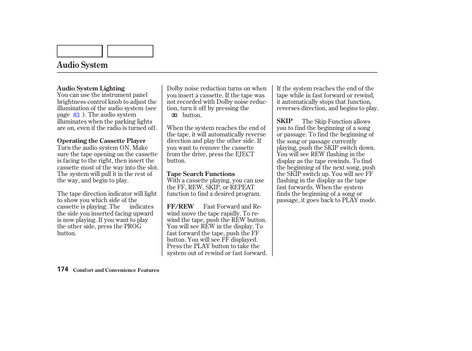 Audio system | HONDA 2003 Odyssey - Owner's Manual User Manual | Page 177 / 415
