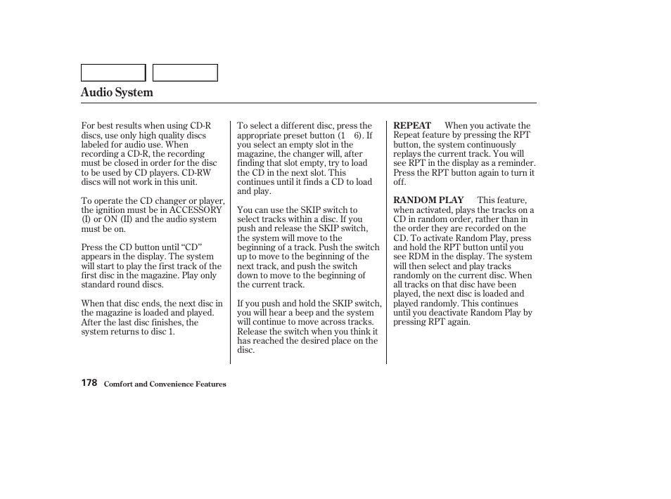 Audio system | HONDA 2003 Odyssey - Owner's Manual User Manual | Page 181 / 415