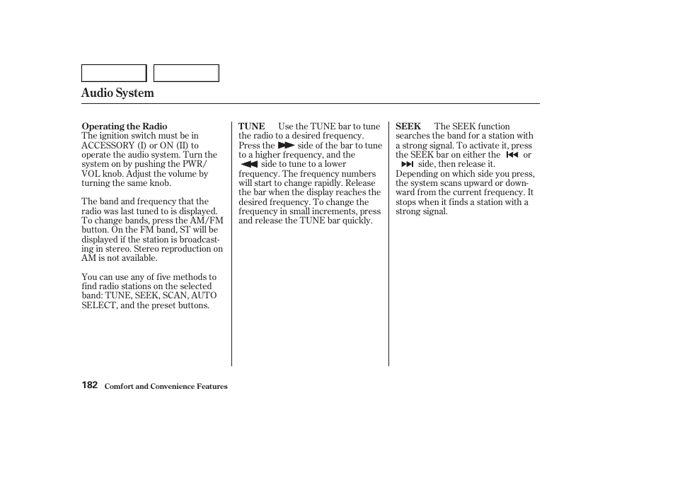 Audio system | HONDA 2003 Odyssey - Owner's Manual User Manual | Page 185 / 415