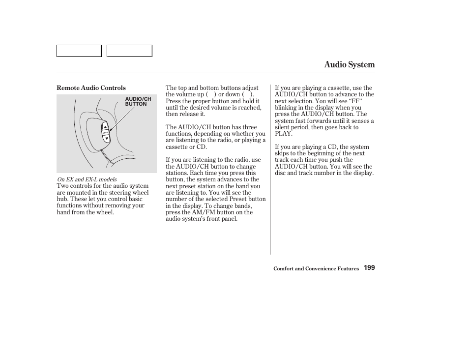 Audio system | HONDA 2003 Odyssey - Owner's Manual User Manual | Page 202 / 415