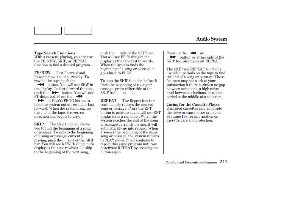 Audio system | HONDA 2003 Odyssey - Owner's Manual User Manual | Page 214 / 415