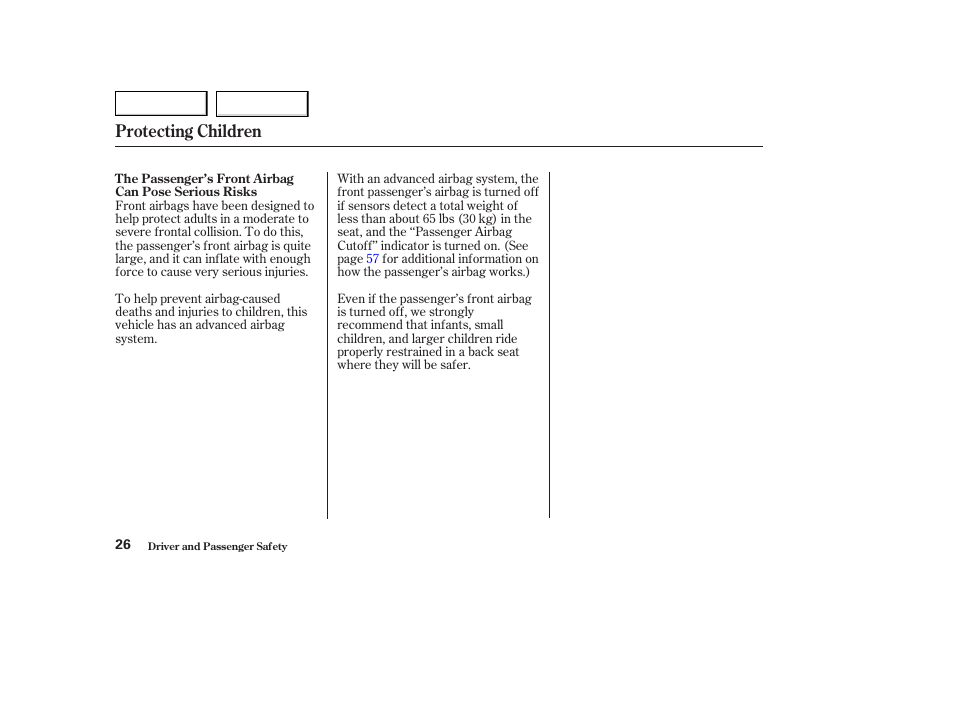 Protecting children | HONDA 2003 Odyssey - Owner's Manual User Manual | Page 29 / 415