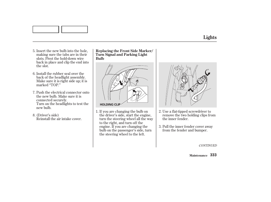 Lights | HONDA 2003 Odyssey - Owner's Manual User Manual | Page 336 / 415