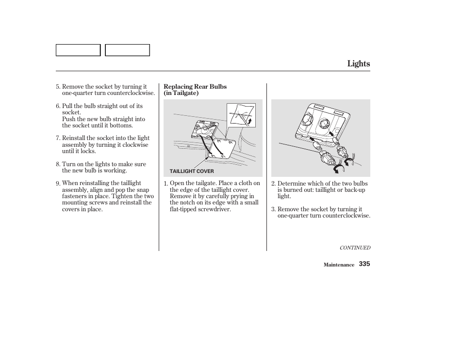 Lights | HONDA 2003 Odyssey - Owner's Manual User Manual | Page 338 / 415
