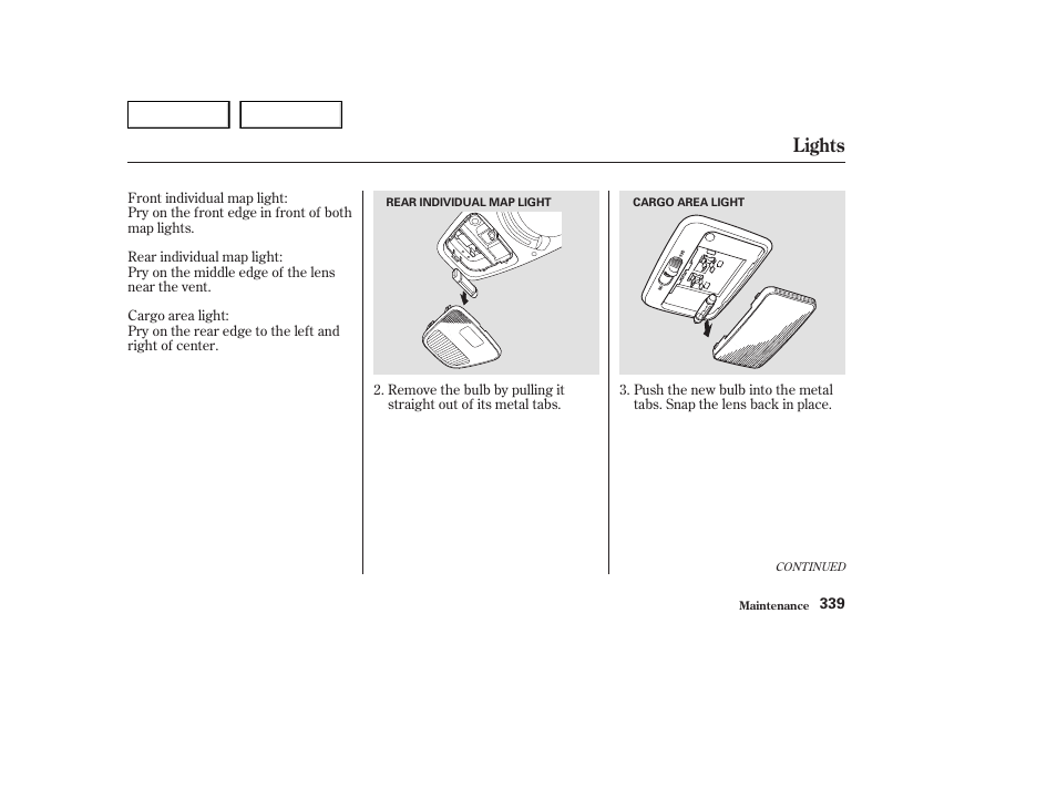 Lights | HONDA 2003 Odyssey - Owner's Manual User Manual | Page 342 / 415