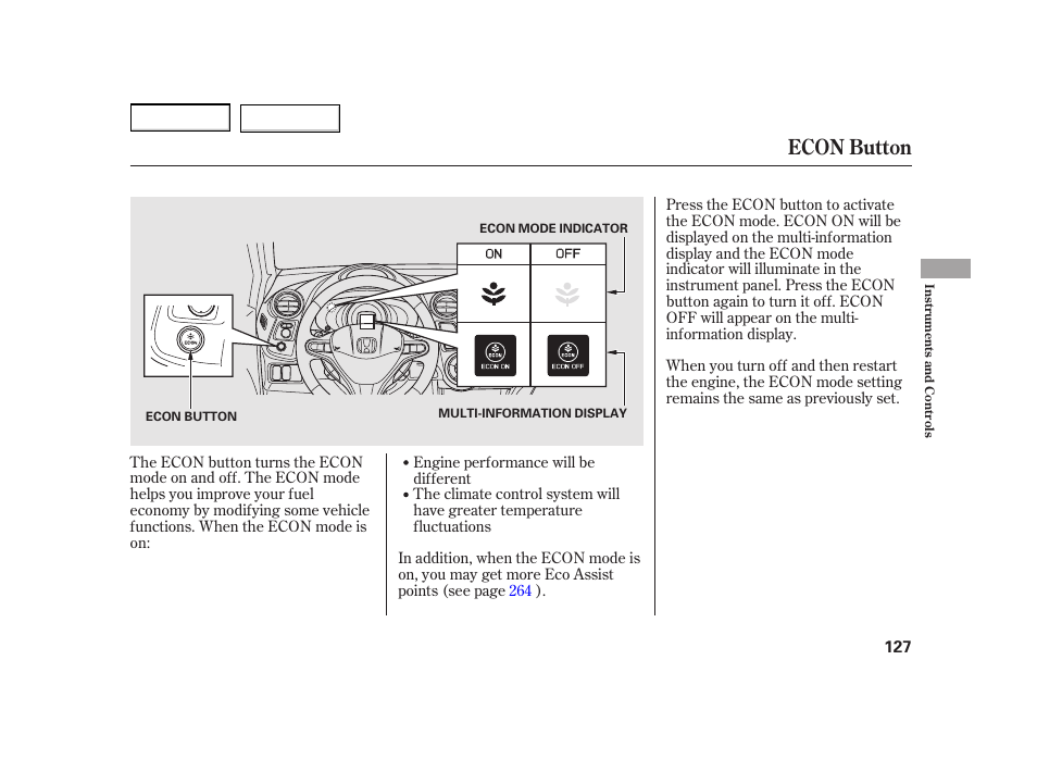 Econ button | HONDA 2003 Insight  - Owner's Manual User Manual | Page 131 / 411