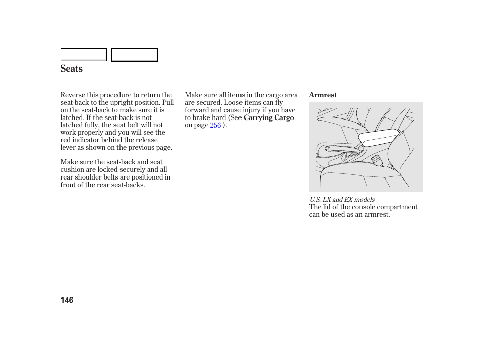 Seats | HONDA 2003 Insight  - Owner's Manual User Manual | Page 150 / 411