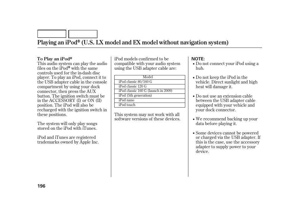 HONDA 2003 Insight  - Owner's Manual User Manual | Page 200 / 411