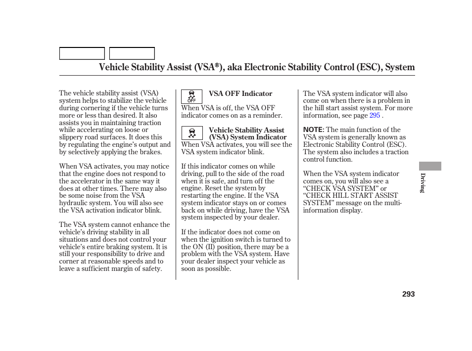 HONDA 2003 Insight  - Owner's Manual User Manual | Page 297 / 411