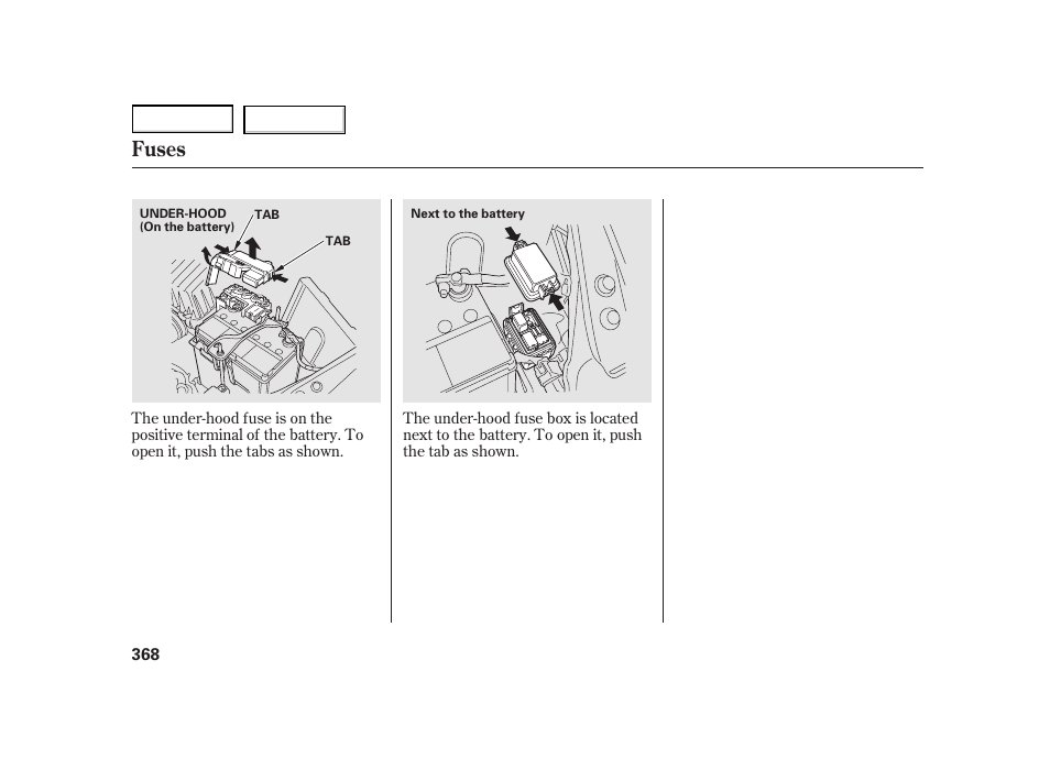 Fuses | HONDA 2003 Insight  - Owner's Manual User Manual | Page 372 / 411