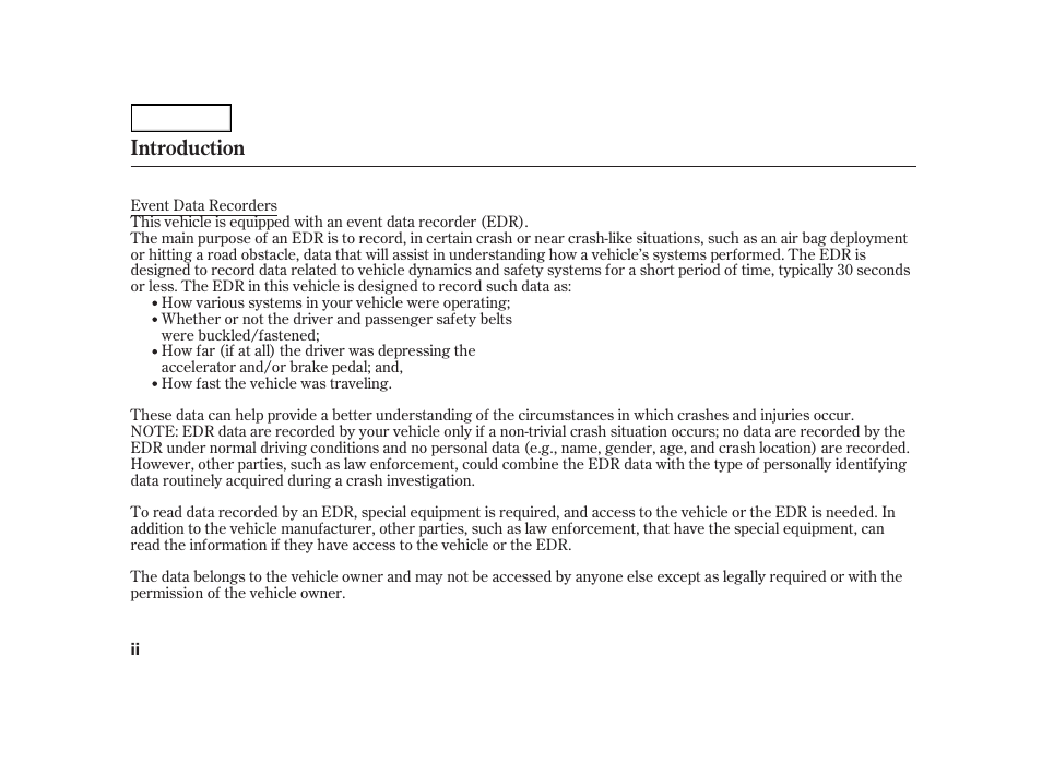 Introduction | HONDA 2003 Insight  - Owner's Manual User Manual | Page 4 / 411