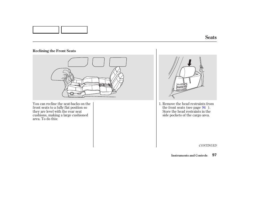 Seats | HONDA 2003 Element - Owner's Manual User Manual | Page 101 / 338