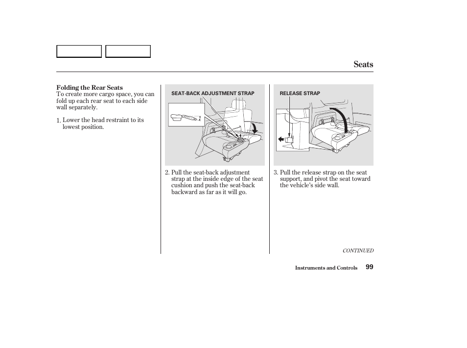 Seats | HONDA 2003 Element - Owner's Manual User Manual | Page 103 / 338