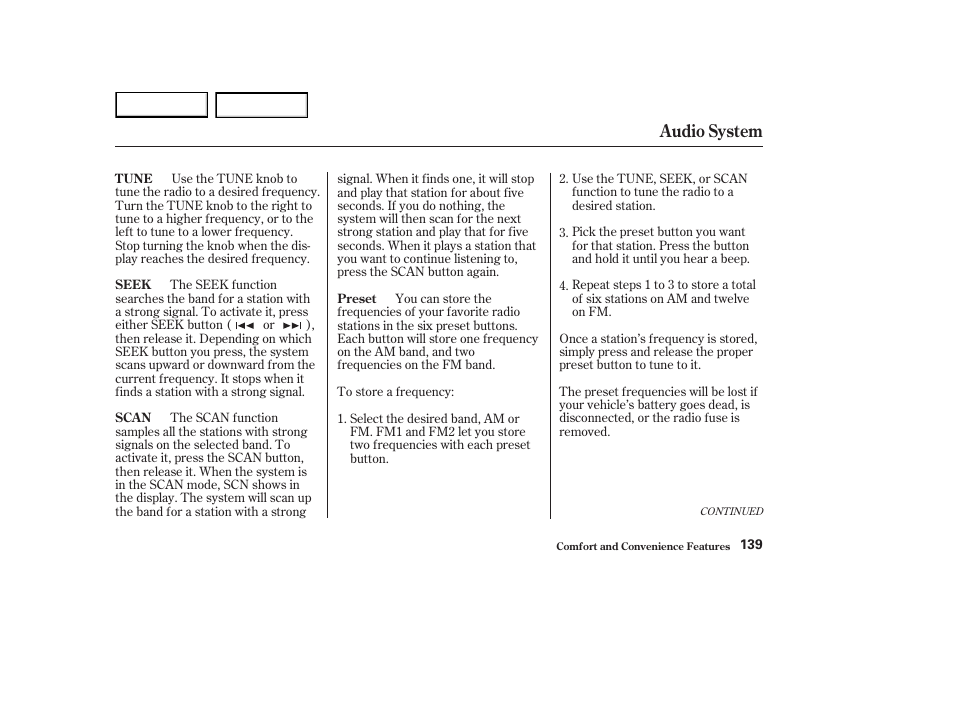 Audio system | HONDA 2003 Element - Owner's Manual User Manual | Page 143 / 338