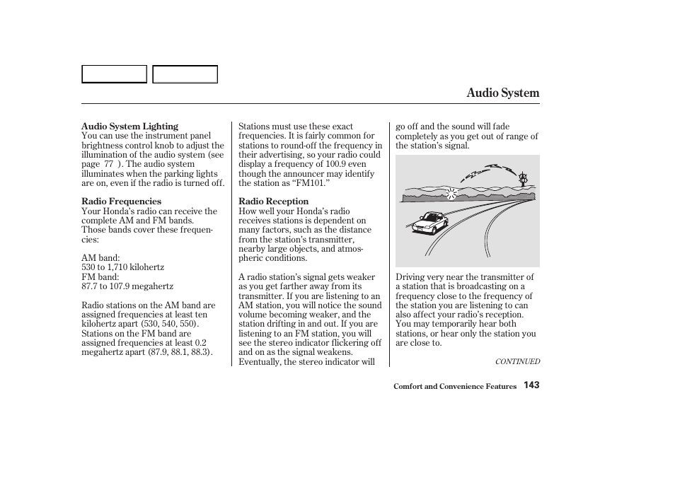 Audio system | HONDA 2003 Element - Owner's Manual User Manual | Page 147 / 338