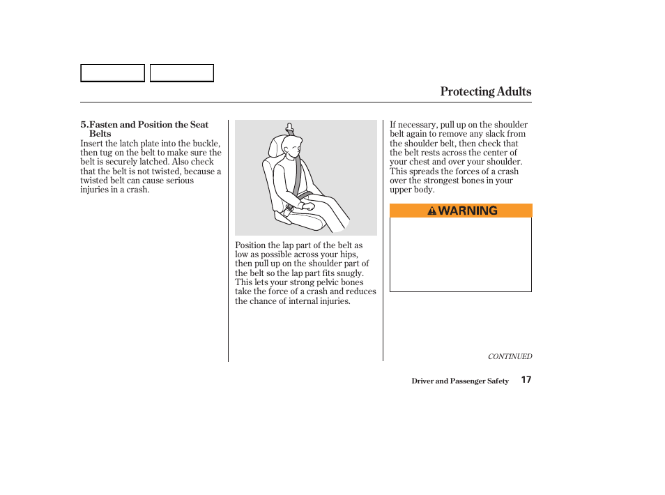 Protecting adults | HONDA 2003 Element - Owner's Manual User Manual | Page 21 / 338