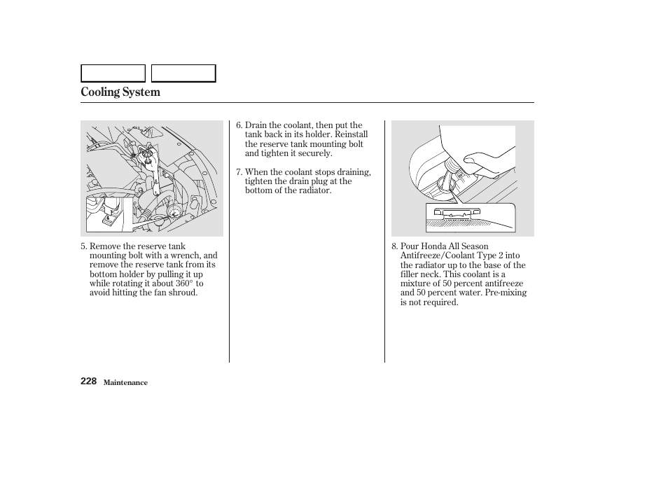 Cooling system | HONDA 2003 Element - Owner's Manual User Manual | Page 232 / 338