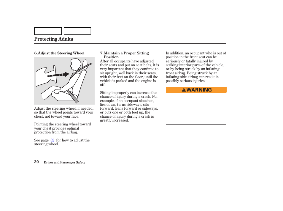 Protecting adults | HONDA 2003 Element - Owner's Manual User Manual | Page 24 / 338