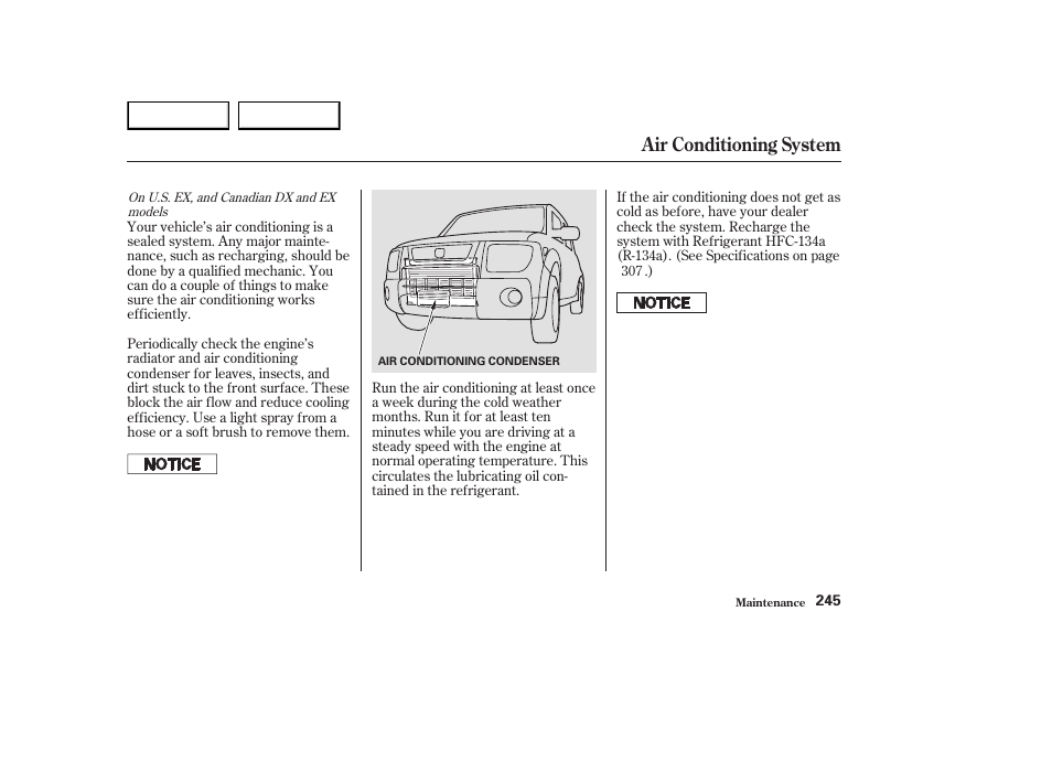 Air conditioning system | HONDA 2003 Element - Owner's Manual User Manual | Page 249 / 338